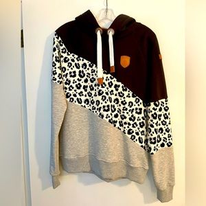 Wanakome Cheetah Print Hooded Sweatshirt. Never worn. NWT.